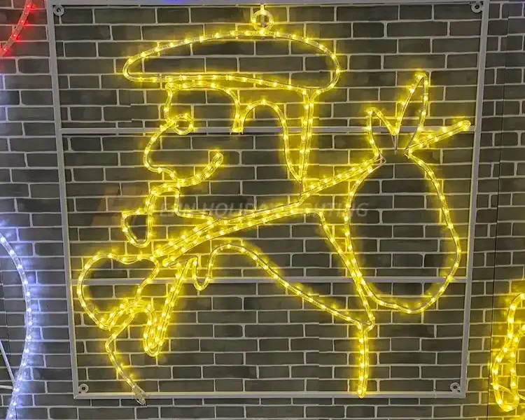 2D old man carrying bag motif light manufacturer custom with CE approved