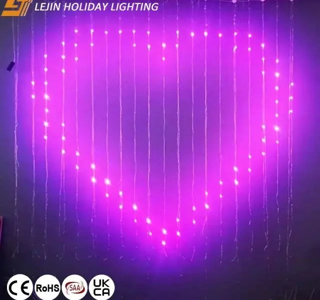 APP control safe waterproof IP65 led smart fairy curtain light for holiday decoration