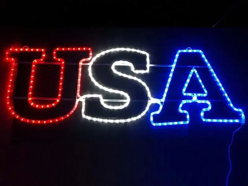Christmas decoration 2D USA pattern motif lights for indoor and outdoor lighting