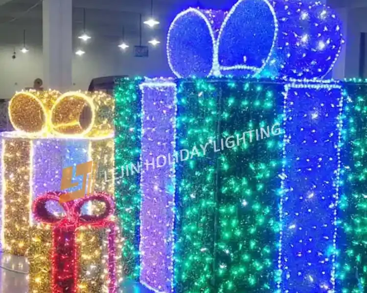 Commercial Grade Motif Light Displays Gift box motif light led price outdoor supplier