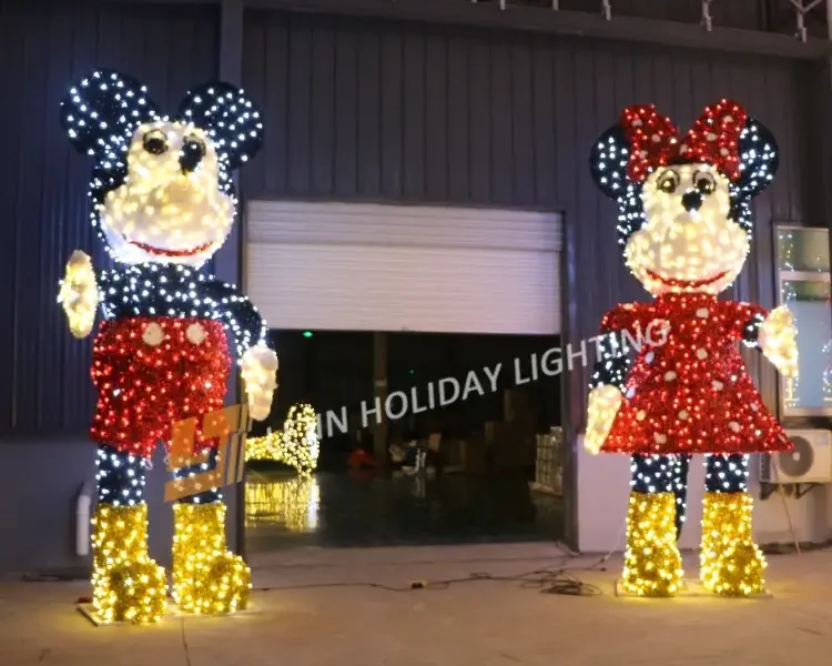 Custom high-quality 3D Mickey Minnie motif light with CE certification