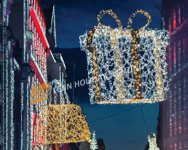 Customizable LED Motif Lights gift box Christmas Scene Motif Lights outdoor supplier