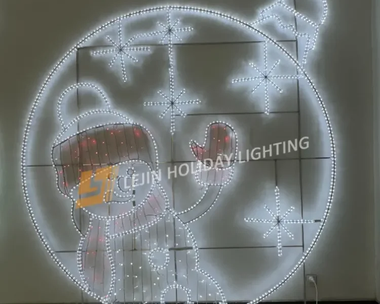 Customized 2D snowman pattern ball motif lights supplied by China