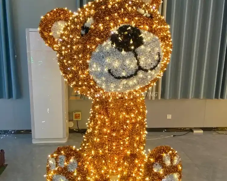 Customized 3D bear motif Christmas light decoration outdoor waterproof