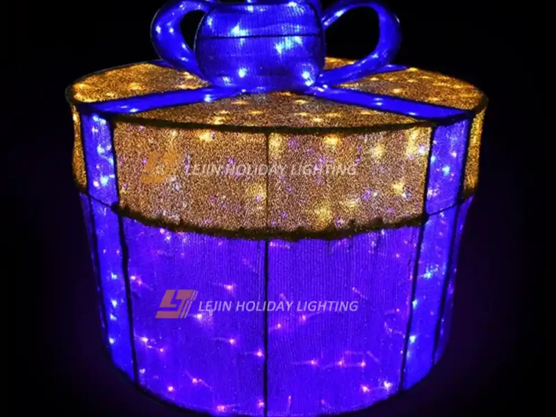 Customized Christmas motif lights gift box street decoration Supplier