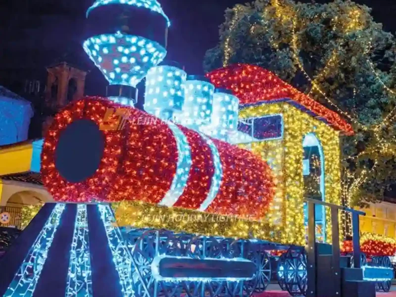 Customized LED motif Street decoration 3D train-shaped Factory