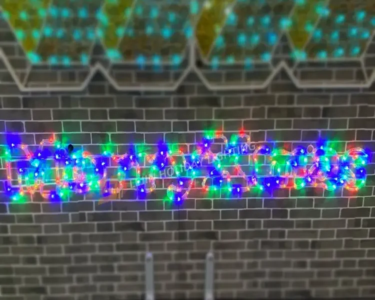 English 2D Merry Christmas motif lights festival decoration