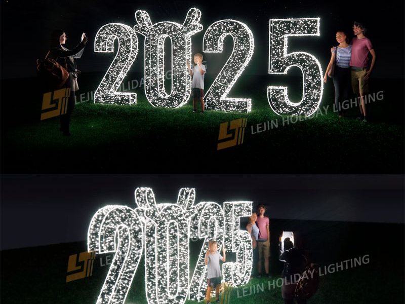 Factory custom 3D deer sleigh motif light outdoor waterproof