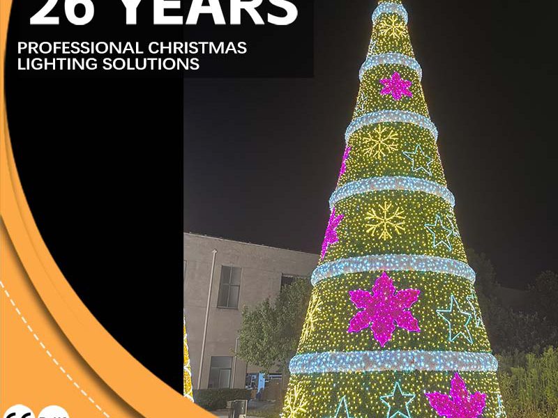 Factory Customized Christmas Tree 3D Motif Light Outdoor Decorative