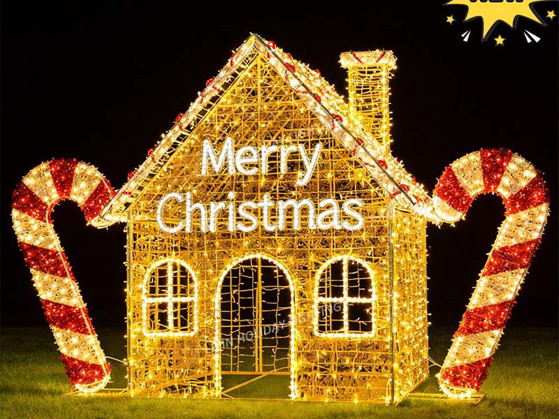 Factory Customized NEW 3D Christmas House Customized Motif Light