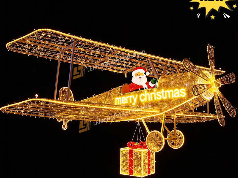 Factory Customized NEW Christmas Airplane Customized Motif Light