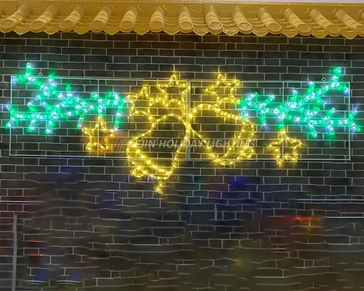 Imported decorative lights Christmas bell motif light manufacturers