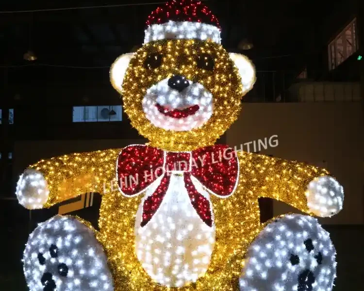 Imported large 3D bear hat motif lights provided by Chinese manufacturers