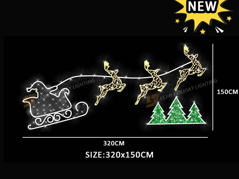 New Design Deer Pulls Sled Street Motif Light
