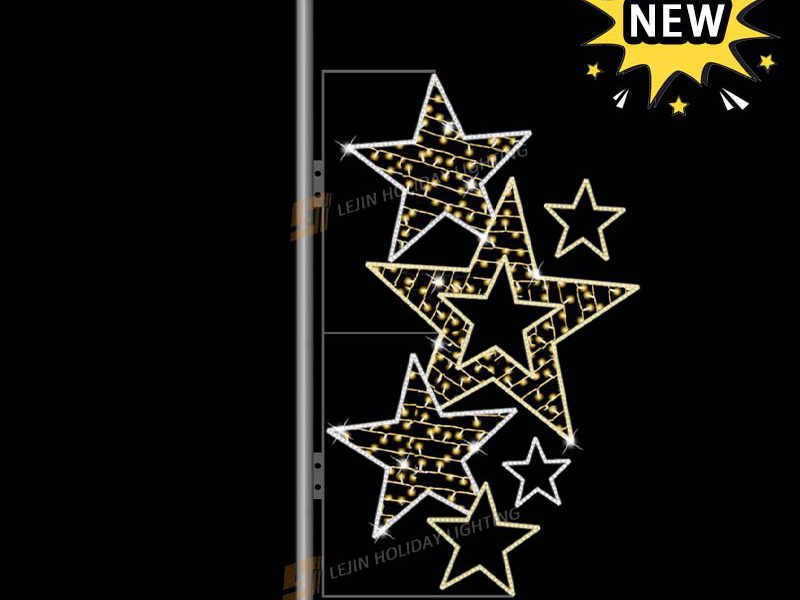 New Design Dynamic Flashing Star Pole Motif Light