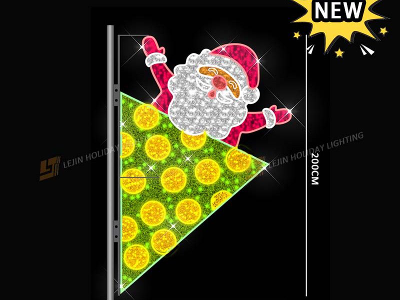 New Design Santa Claus Led Pole Motif Light