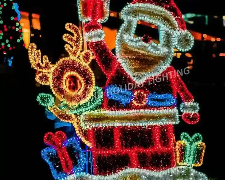 Led motif light Christmas Scene Motif Lights Santa Claus outdoor use supplier