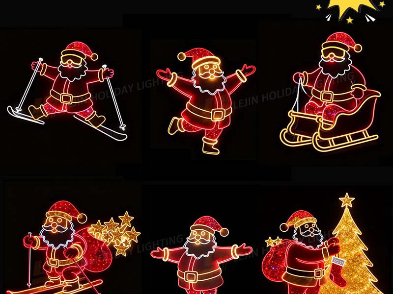New 2D Santa Claus Decoration Motif Lights