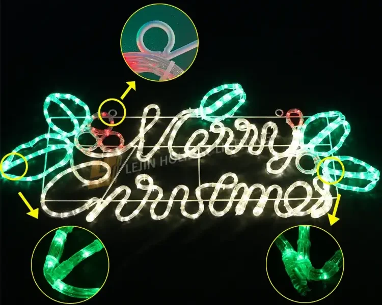 Wholesale LED 2D Merry Christmas motif light with CE
